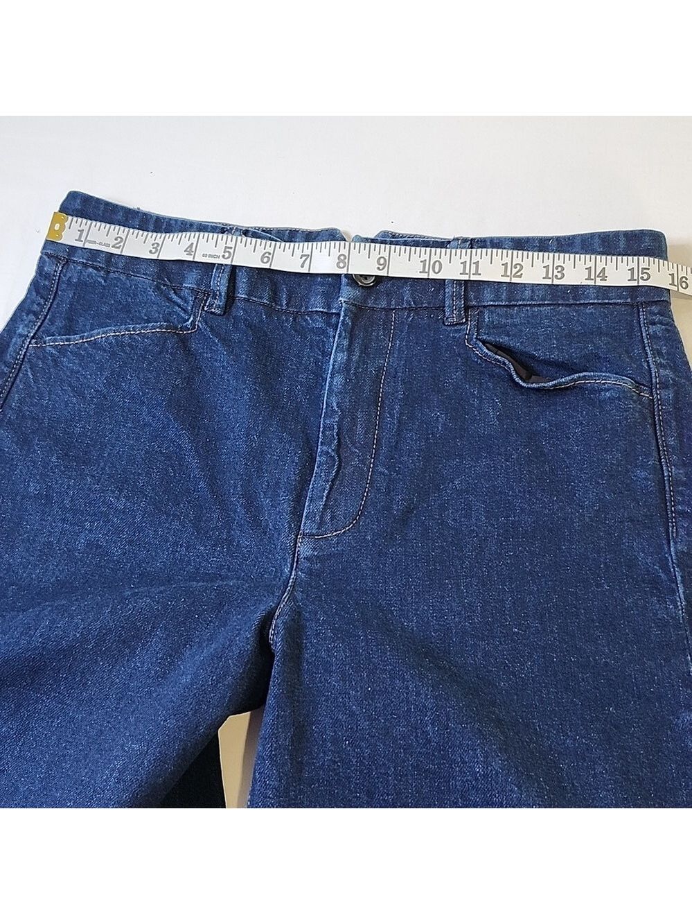 PAIGE Sasha Deep Indigo Wide Leg Jeans Size 29 High Rise Dark Wash - Picture 7 of 10